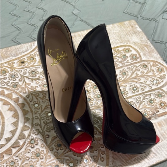 Christian Louboutin Black and Red Heels - Picture 2 of 7
